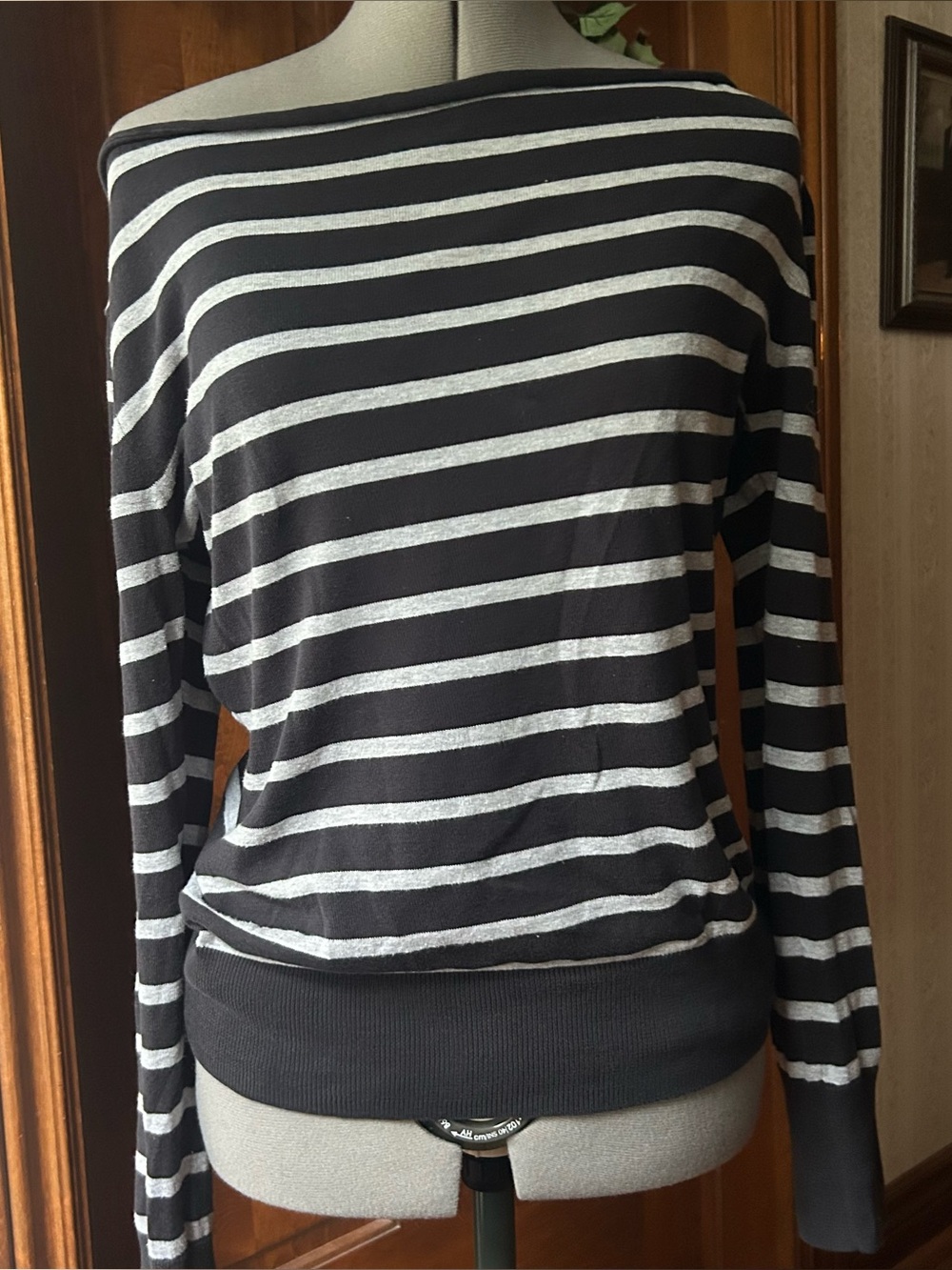 Y2K Striped Off-Shoulder Top
